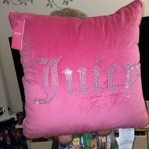 ✨Juicy Couture bling plush velour throw pillow htf rare 😍 NWT